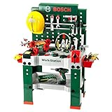 Theo Klein 8485 Bosch Werkbank Nr. 1 | 150-teilig | Inkl. Werkzeuge Und Zubehör | Akkuschrauber Mit Licht & Sound | Spielzeug Für Kinder Ab 3 Jahren, 62 X 42 X 100